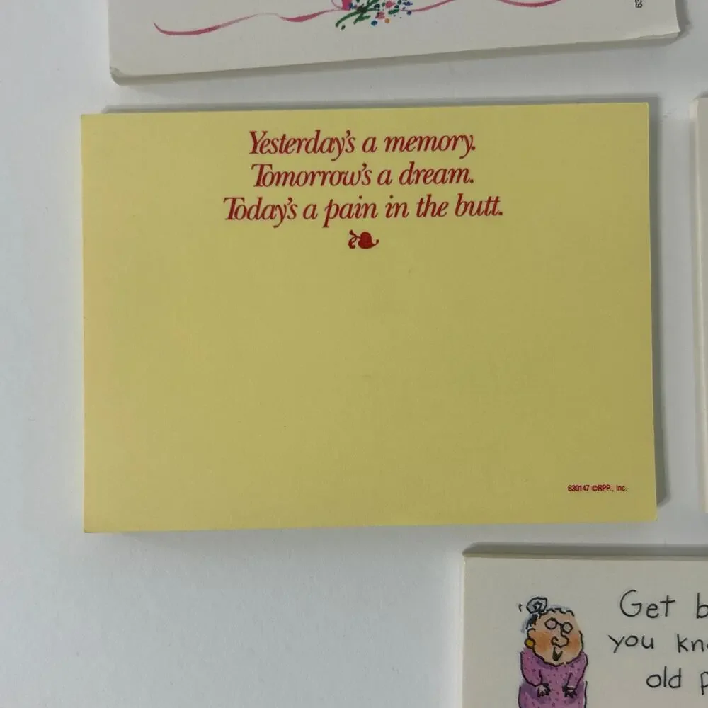 Vintage 80s Stationery Lot of 9 Hallmark Shoebox Sticky Notes Maxine Notepad